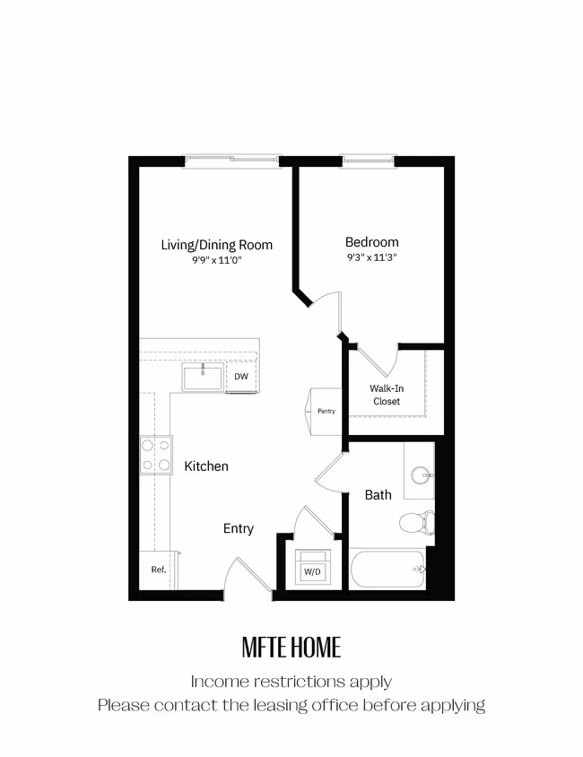 1x1 A MFTE 518 floor plan